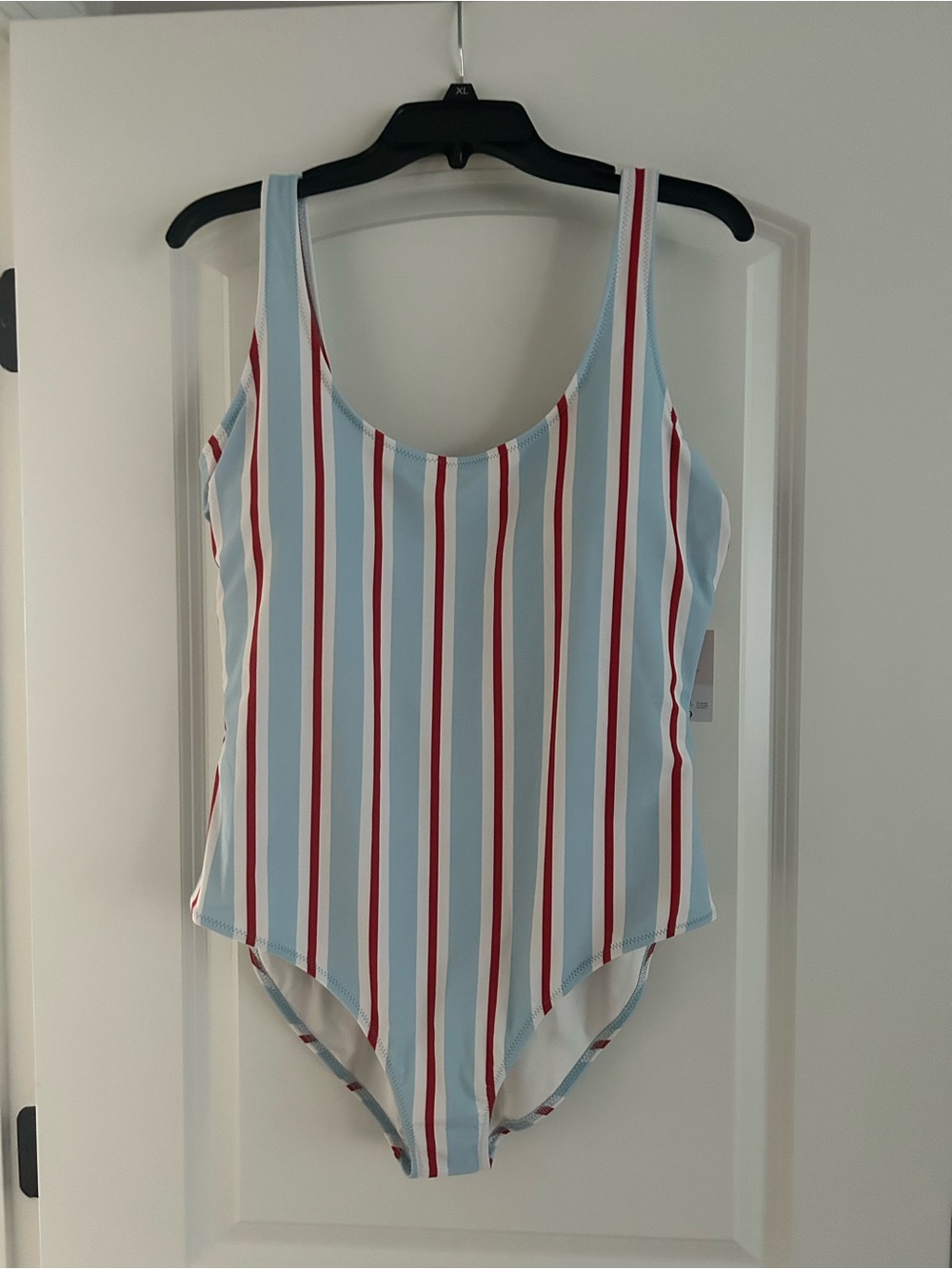 Lauren Conrad Light Blue, Red & White Striped One-Piece Swimsuit